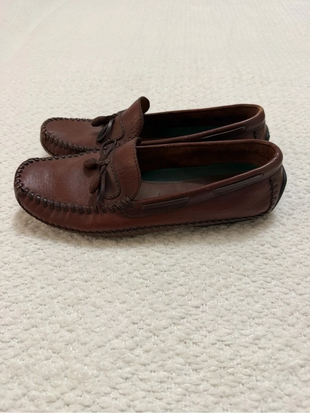 H. S. Trask Brown Leather Moccasin Toe Drivers Men’s Size 11.5